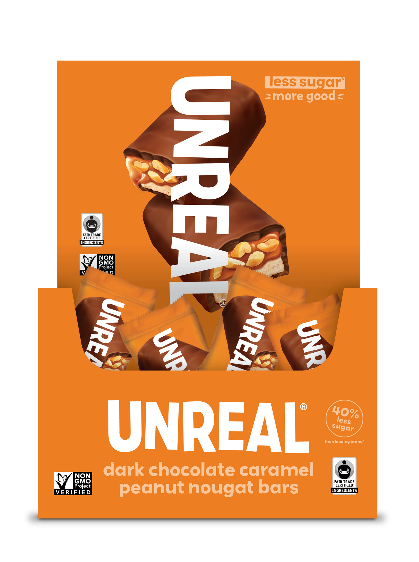 Dark Chocolate Caramel Peanut Nougat Bars Caddy - 30 Bars: 30 bar caddy