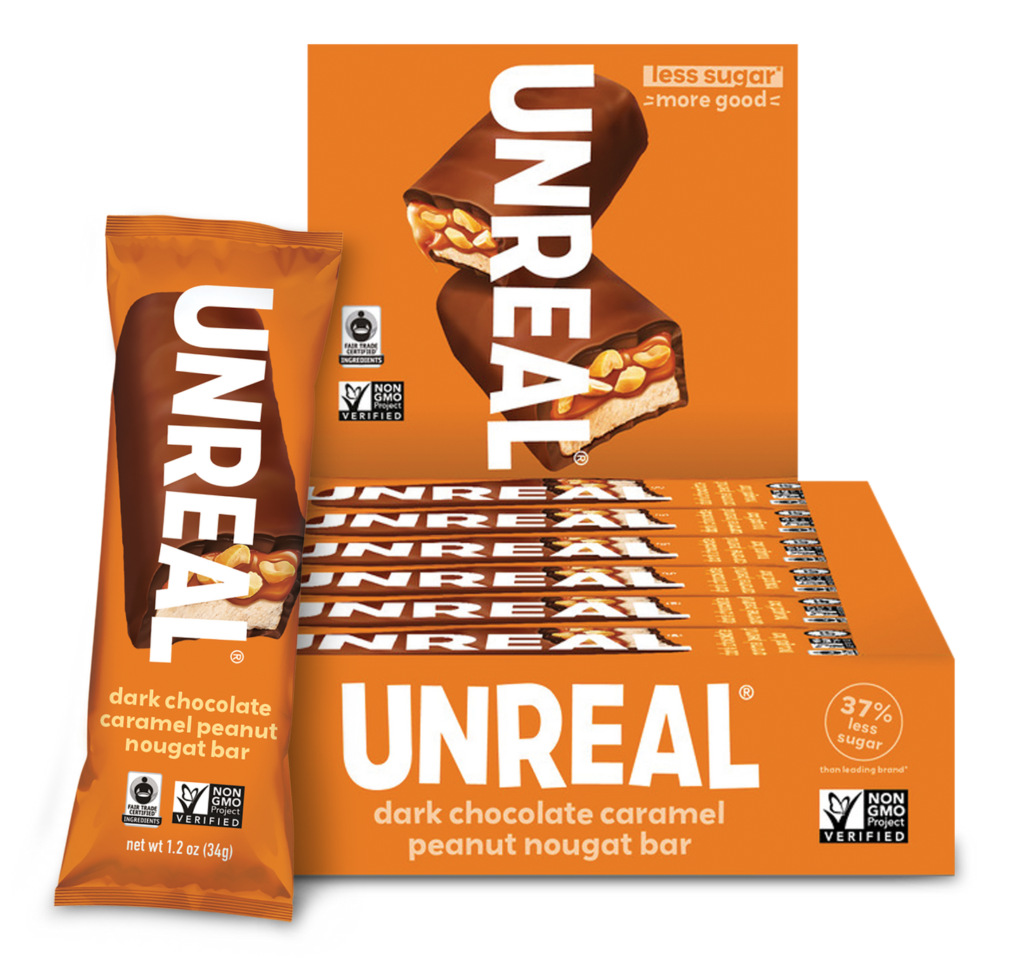 Dark Chocolate Caramel Peanut Nougat Snack Pack - 12 Large B