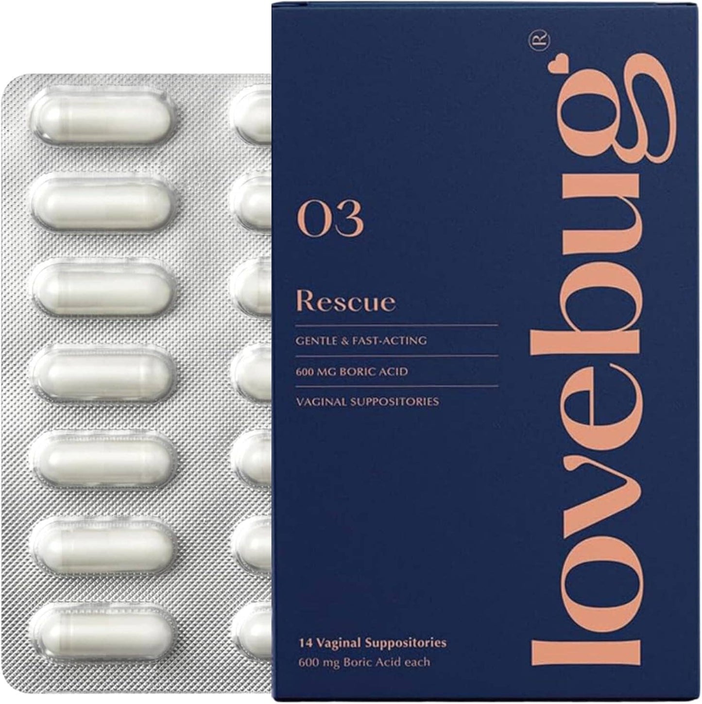 Rescue- Vaginal Boric Acid Suppositories
