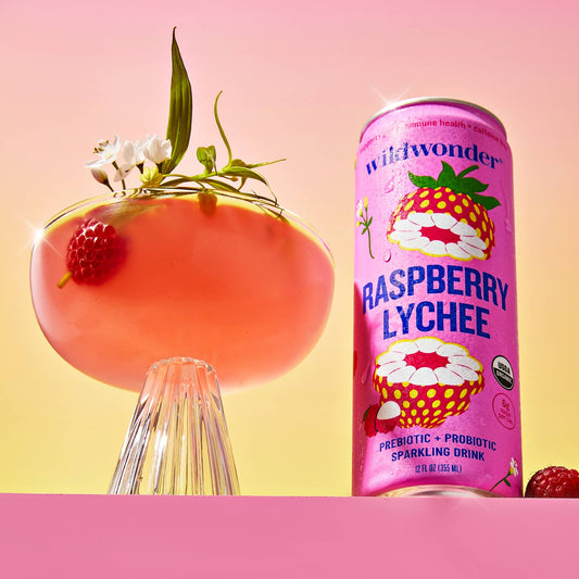 Raspberry Lychee Sparkling Prebiotic + Probiotic Drink
