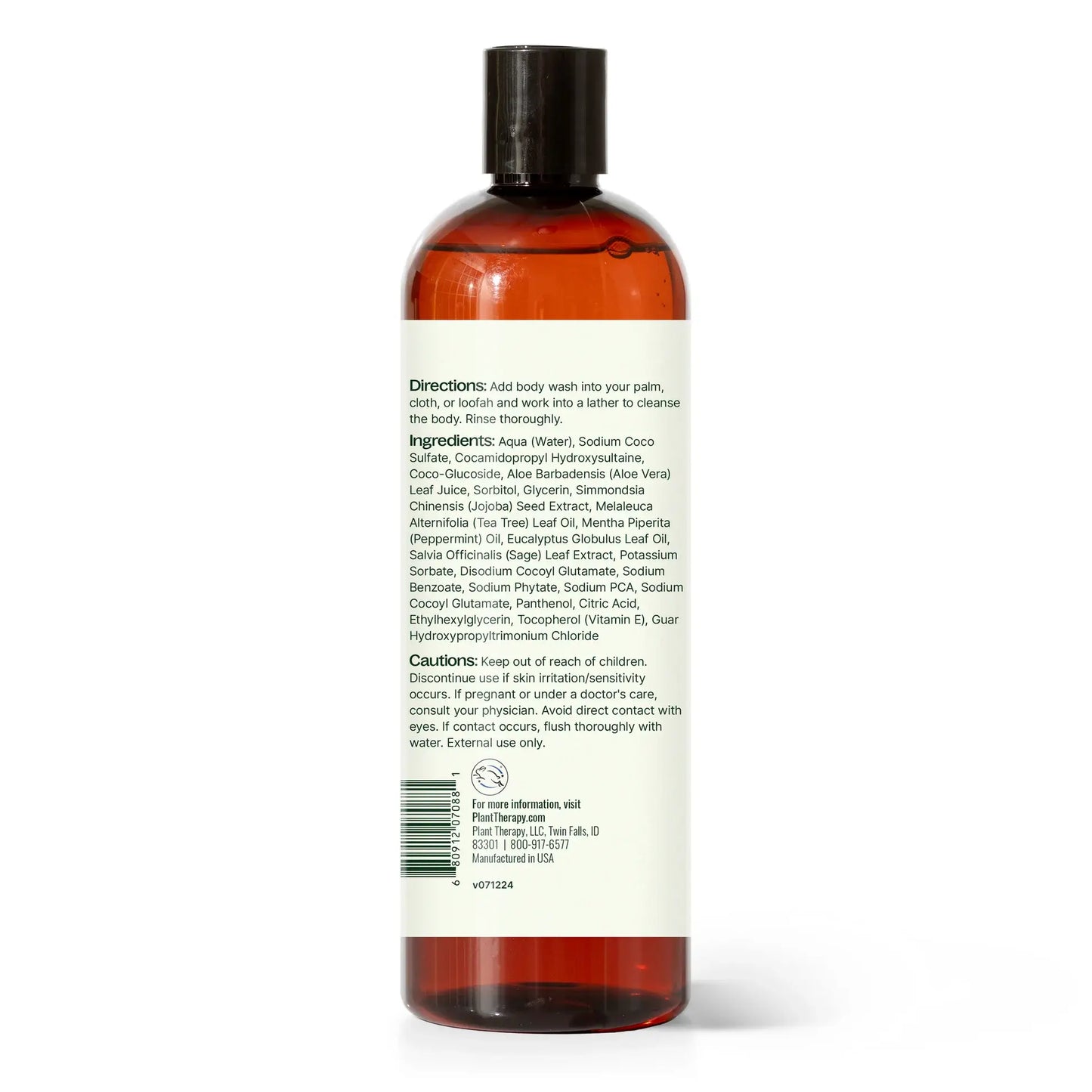Tea Tree and Peppermint Natural Body Wash 16 oz