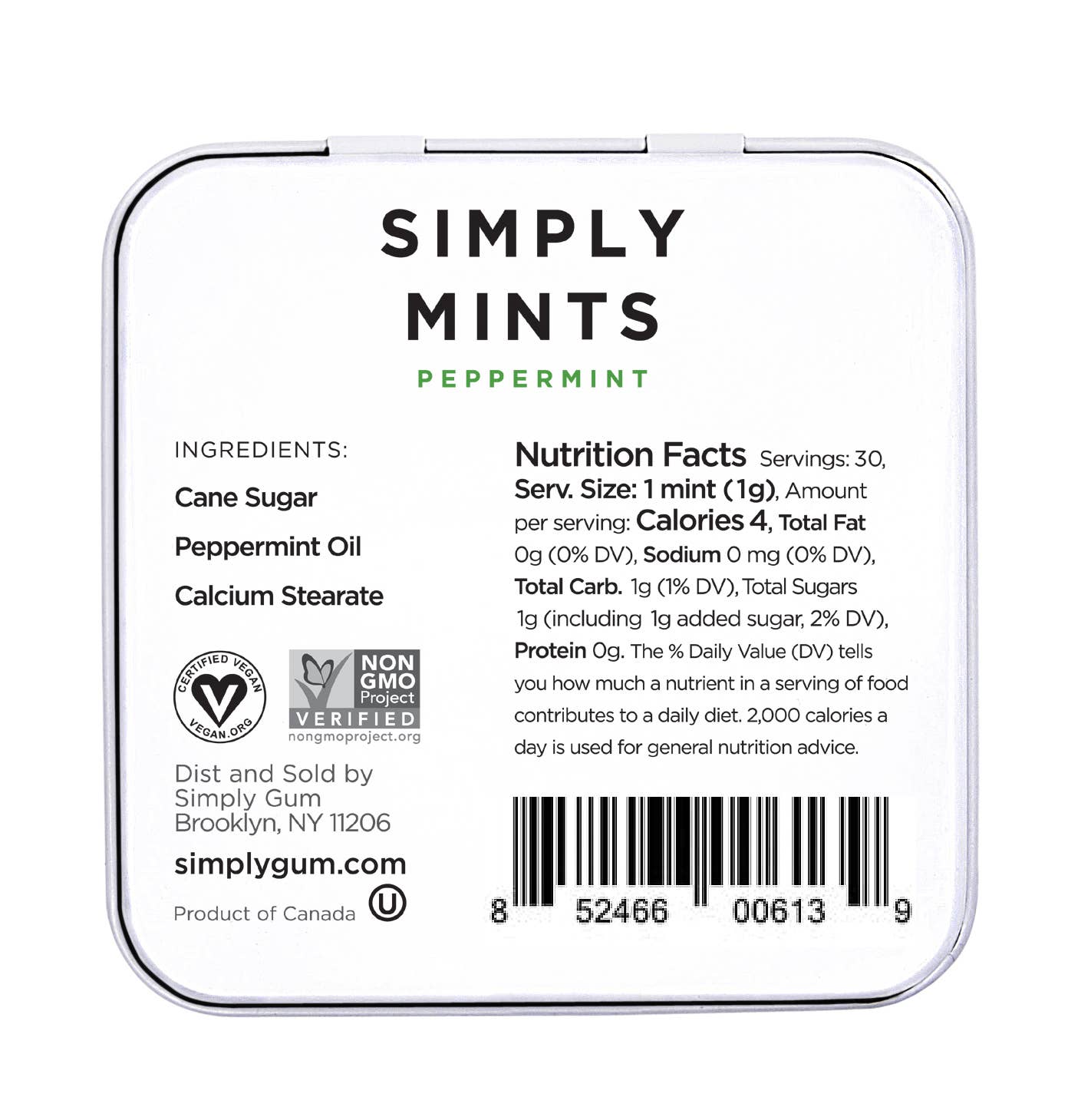 Simply Mints - Peppermint | Pack of Six
