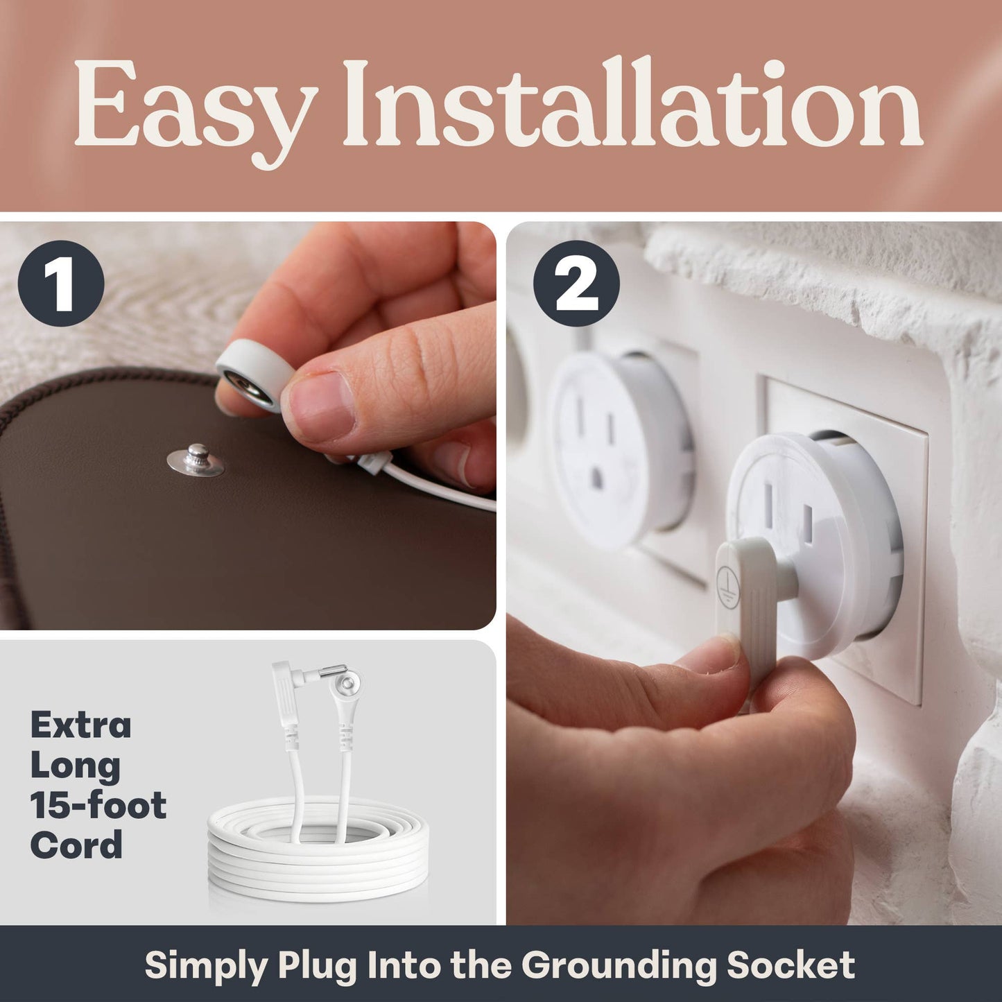 Brown Sleep Improving High-Quality Durable Grounding Mat: Brown