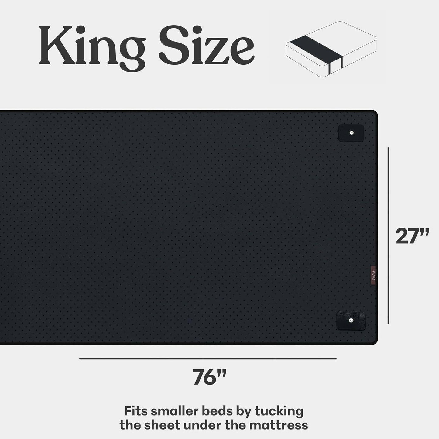 King, Queen, Full Leather Sleep Improving Grounding Mat: King