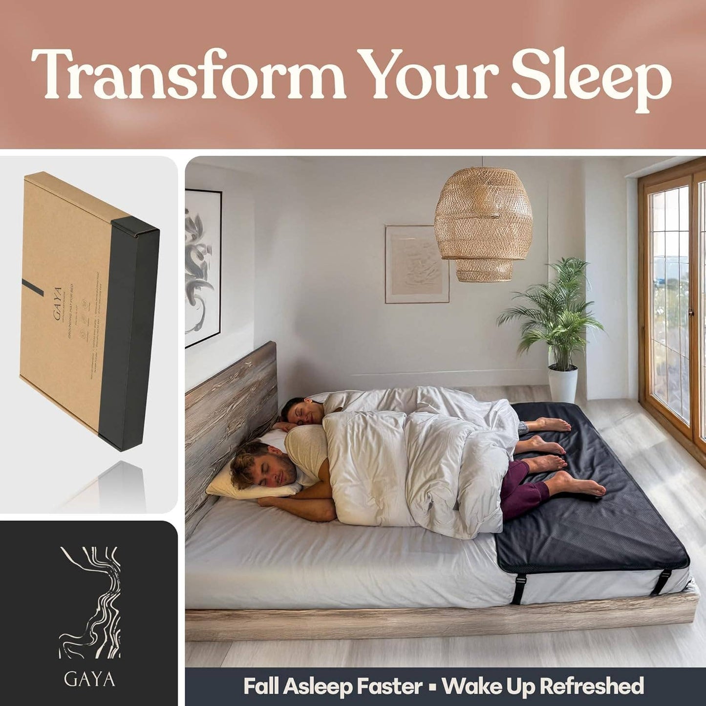 King, Queen, Full Leather Sleep Improving Grounding Mat: King