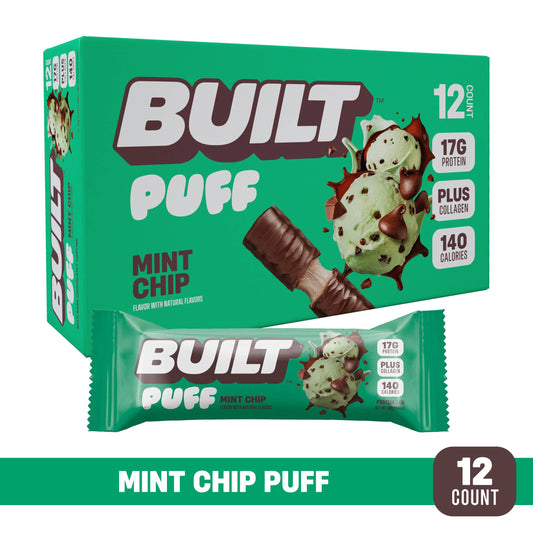 BUILT Puff Protein Bars, Mint Chip