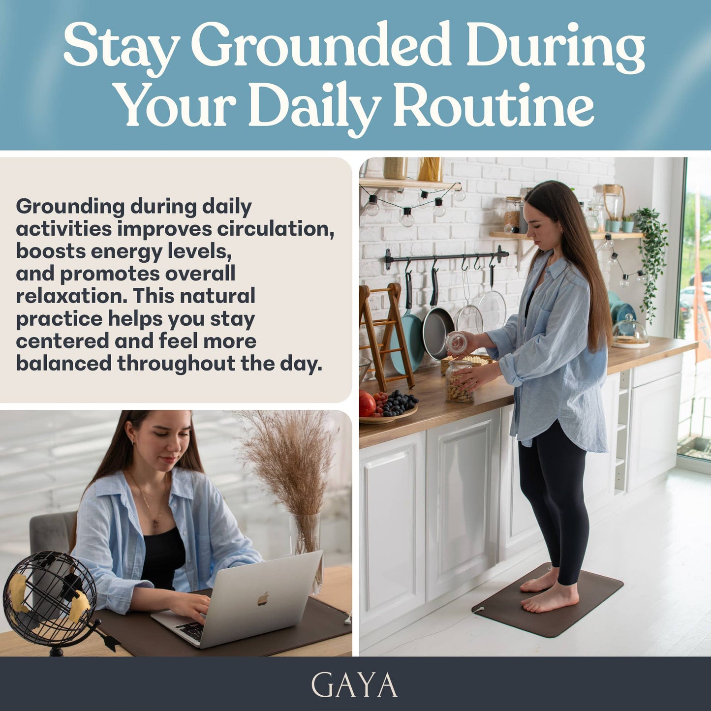 Brown Sleep Improving High-Quality Durable Grounding Mat: Brown