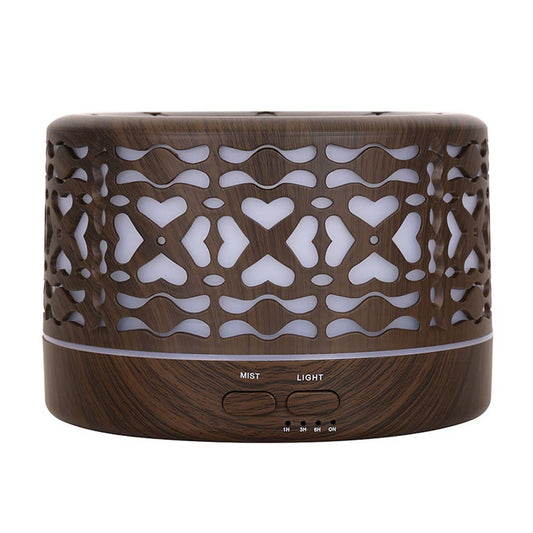Designer 700ml Ultrasonic 5 in 1 Home Diffuser, Hearts: Dark Wood
