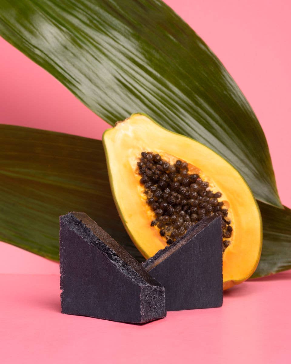 COCONUT CHARCOAL Facial Soap: Superfood Spirulina +Fruit Oil