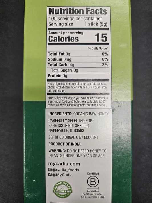 Cadia Honey STICKS RAW