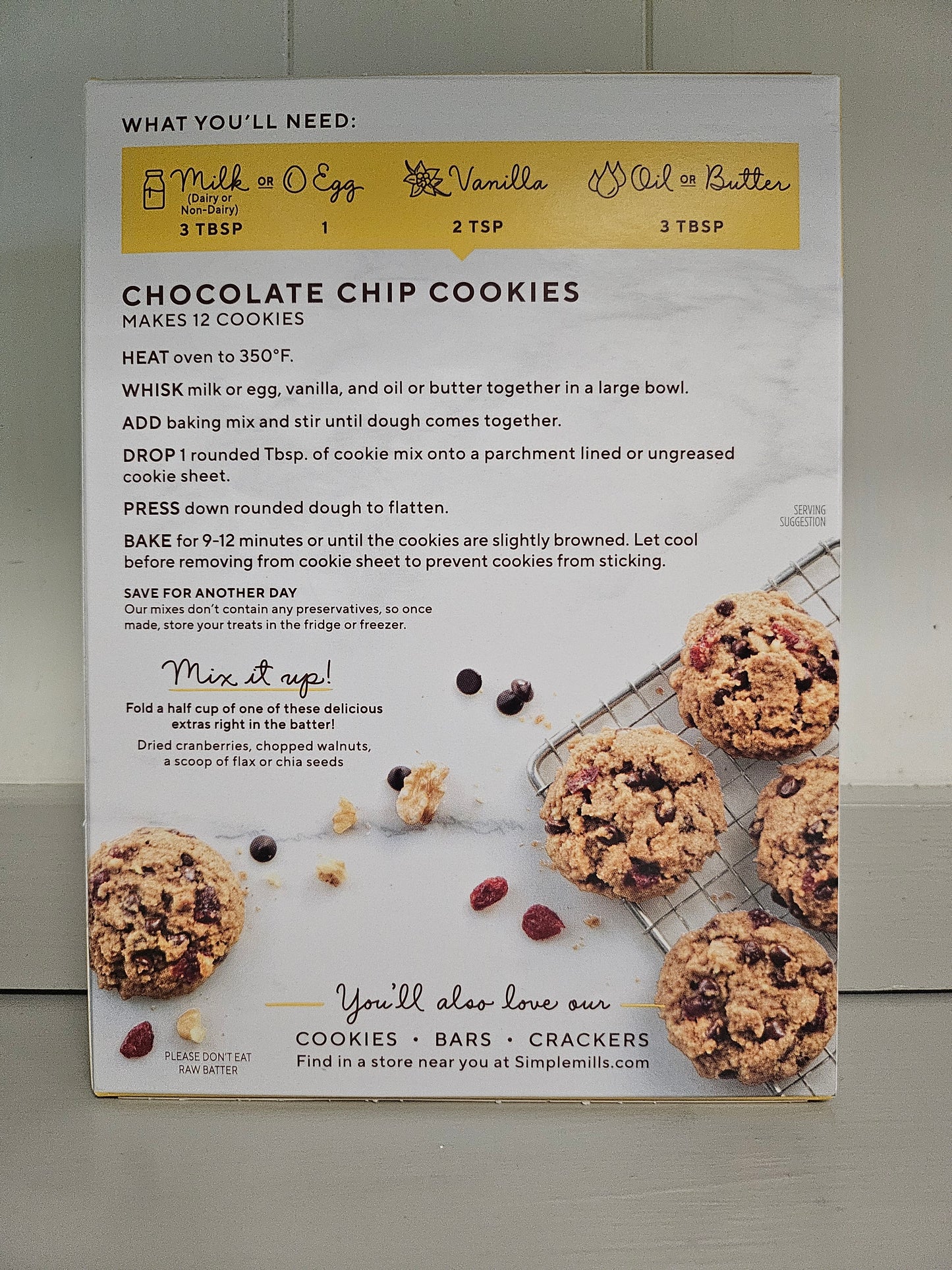 Simple Mills Almond Flour Baking Mix Chocolate Chip Cookie