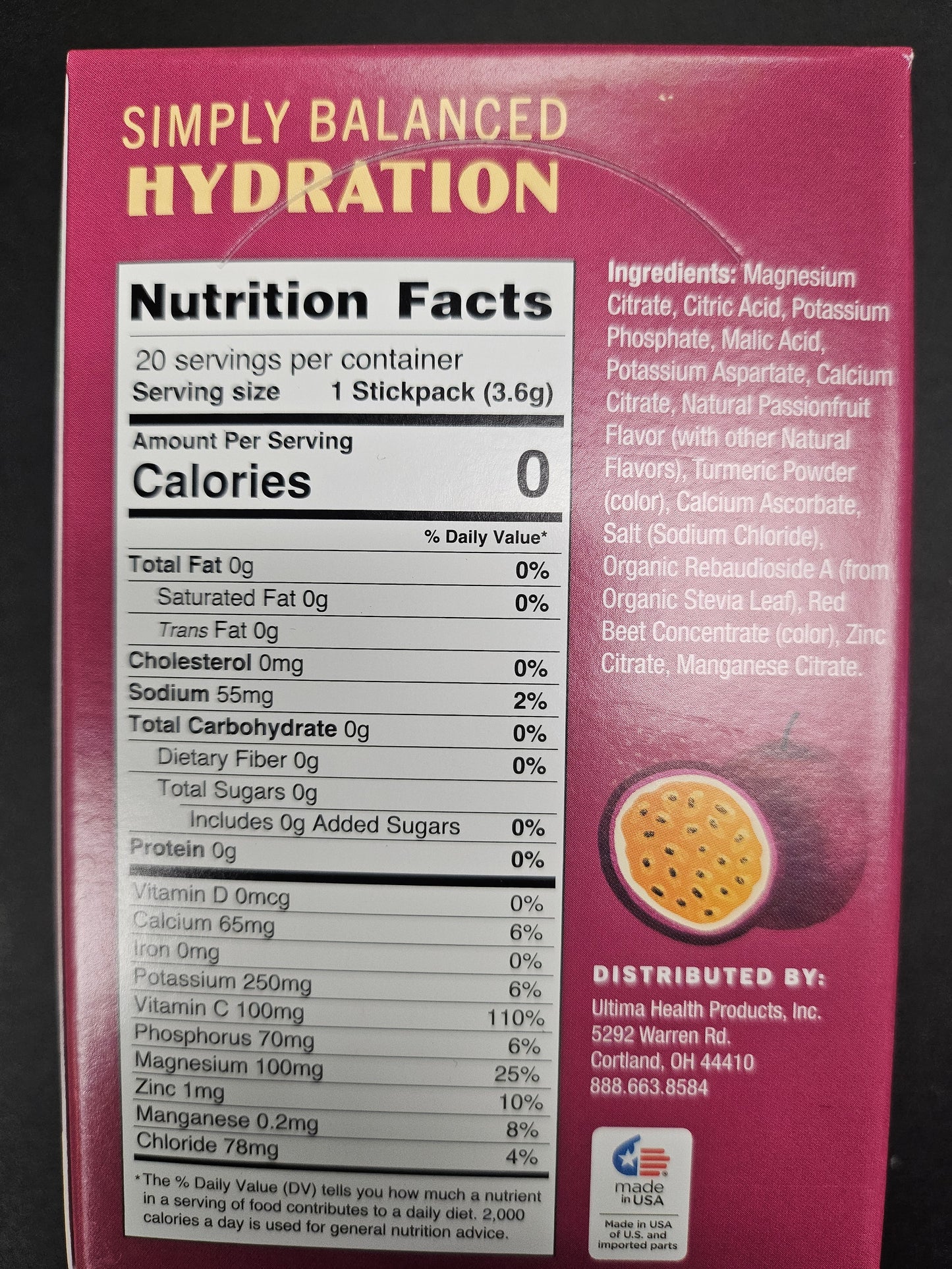 Ultima Electrolyte Passionfruit 20pk BX