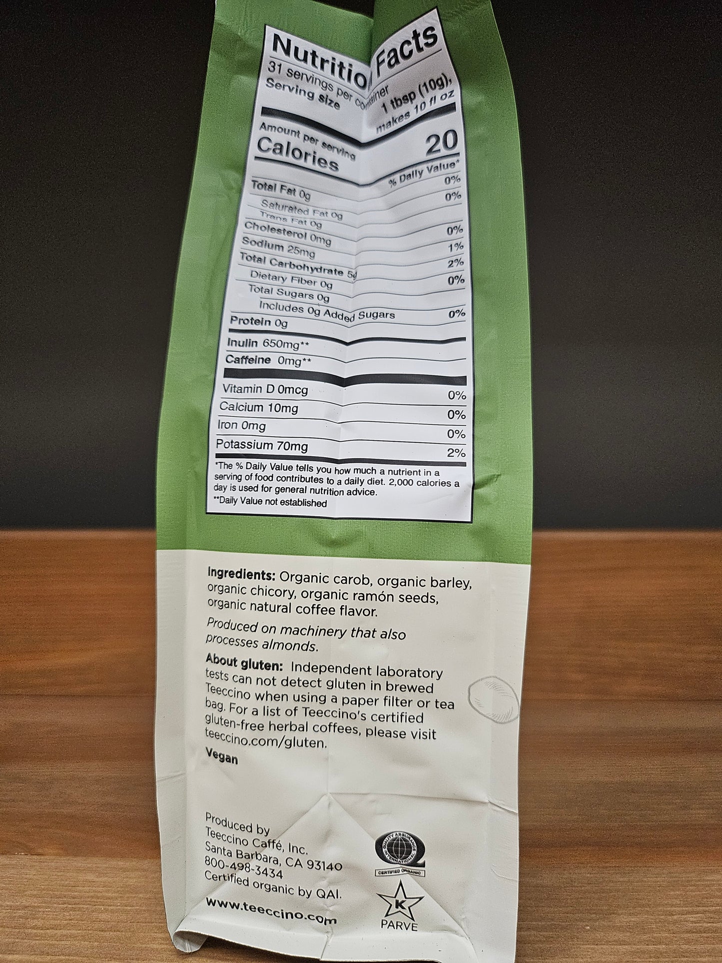 Teeccino Chicory Herbal Coffee French Roast