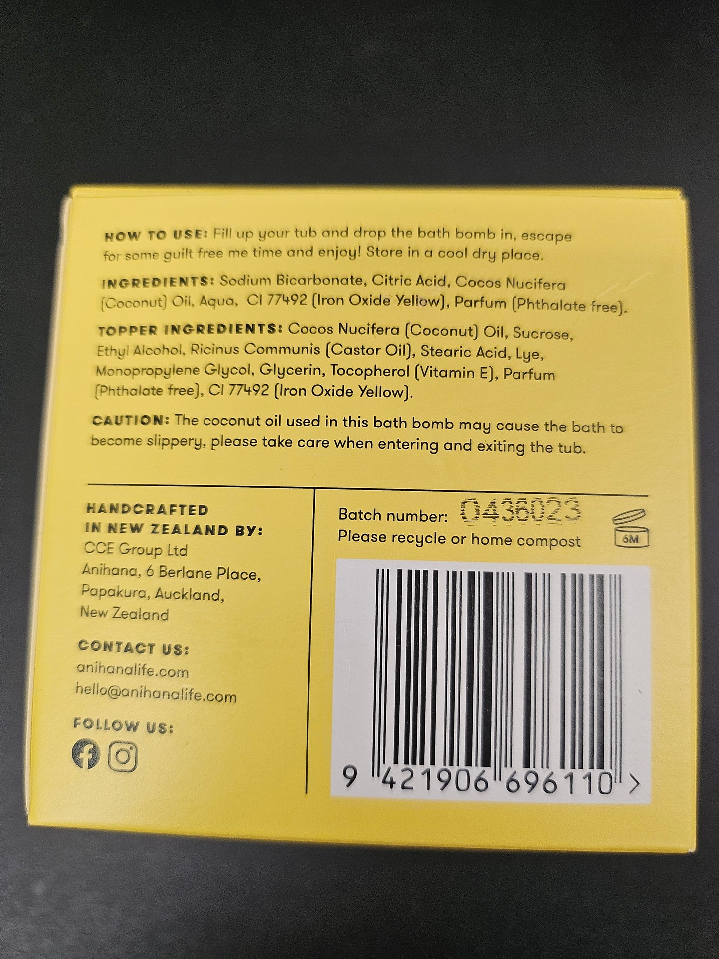 Anihana Bath Bomb Manuka Honey