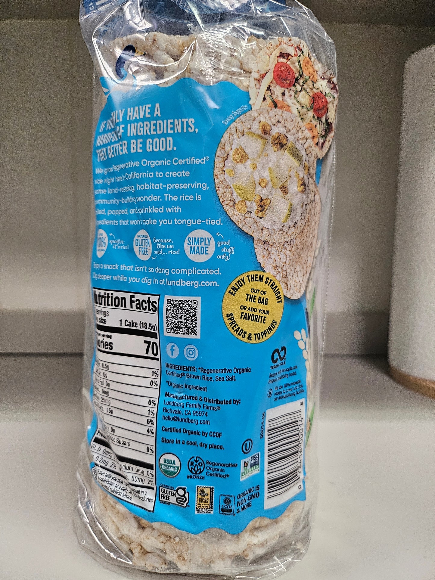 Lundberg Brown Rice Cakes Lightly Salted