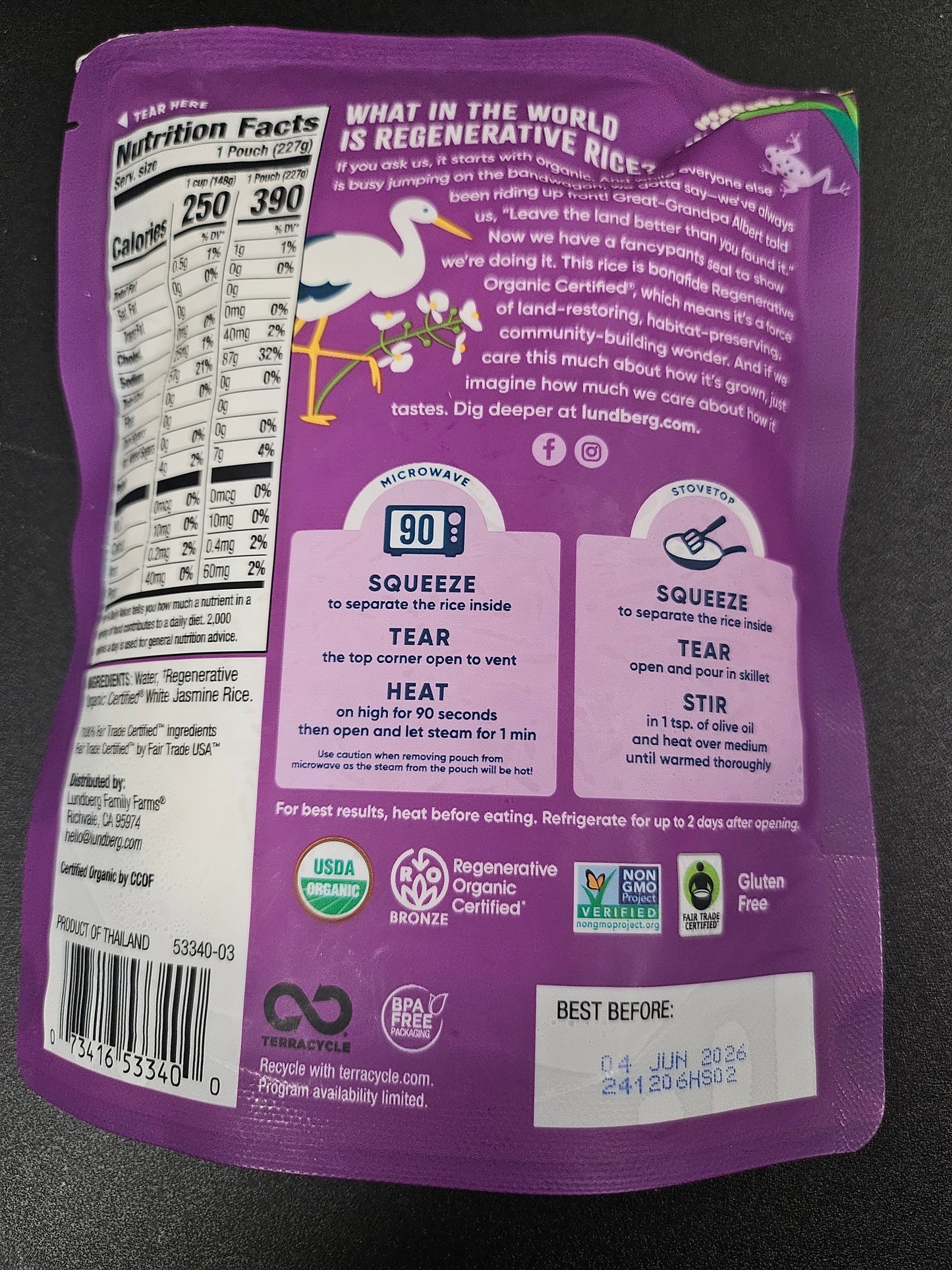 Lundberg Jasmine Rice 8oz