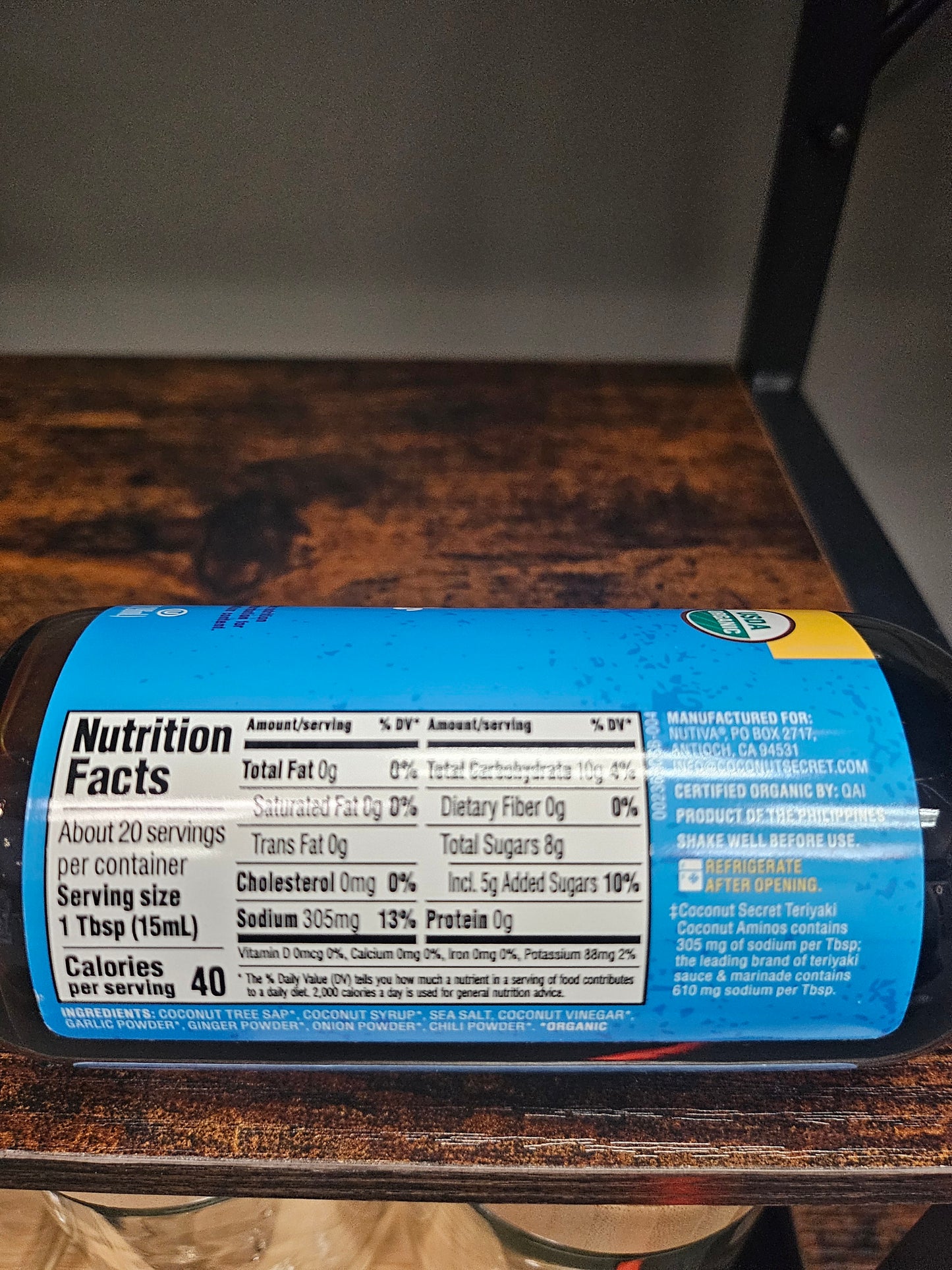 Nutiva Coconut Secret Soy Free Teriyaki  Sauce 10 oz