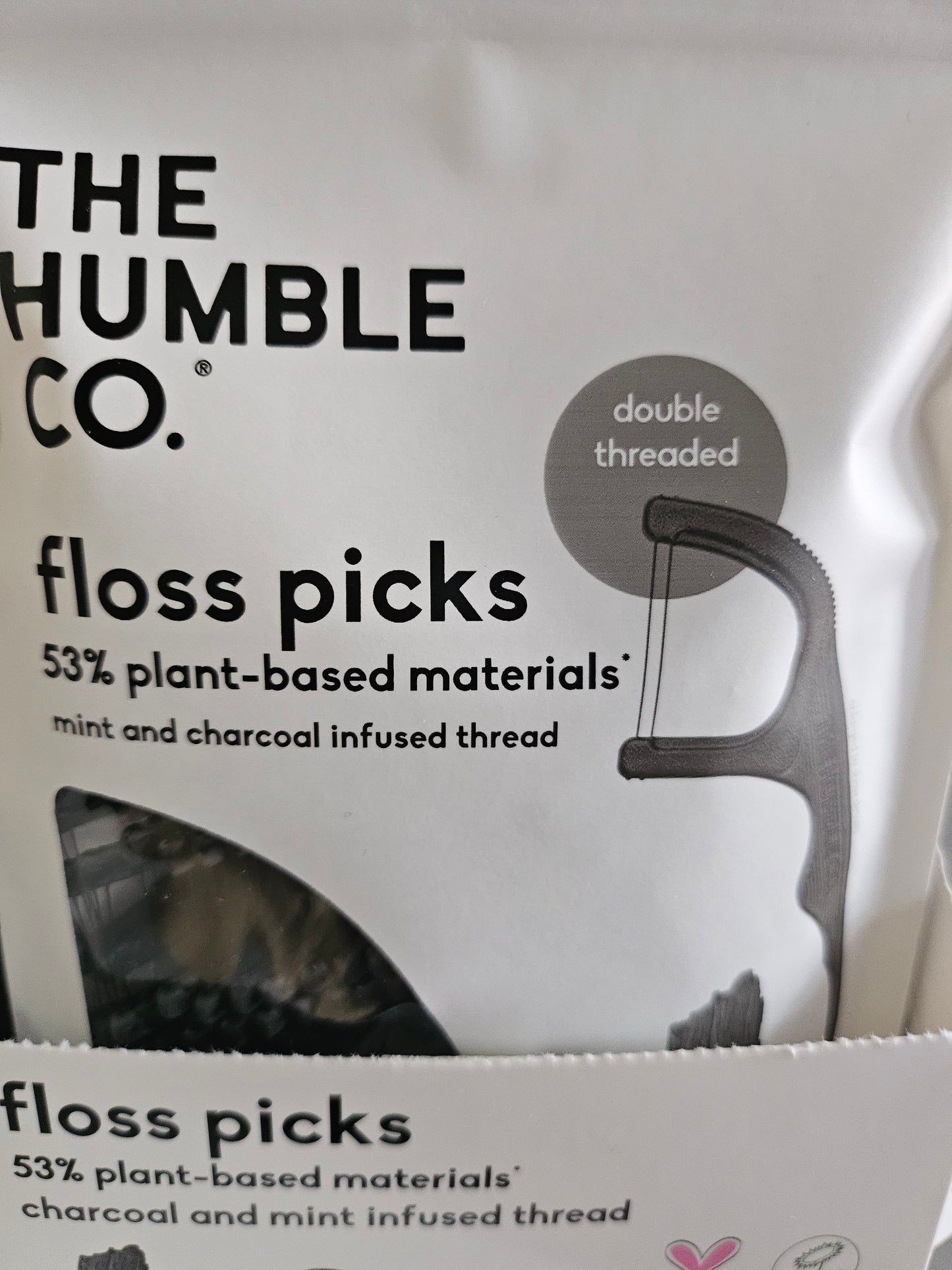 The Humble Co. DENTAL FLOSS PICKS CHARCL