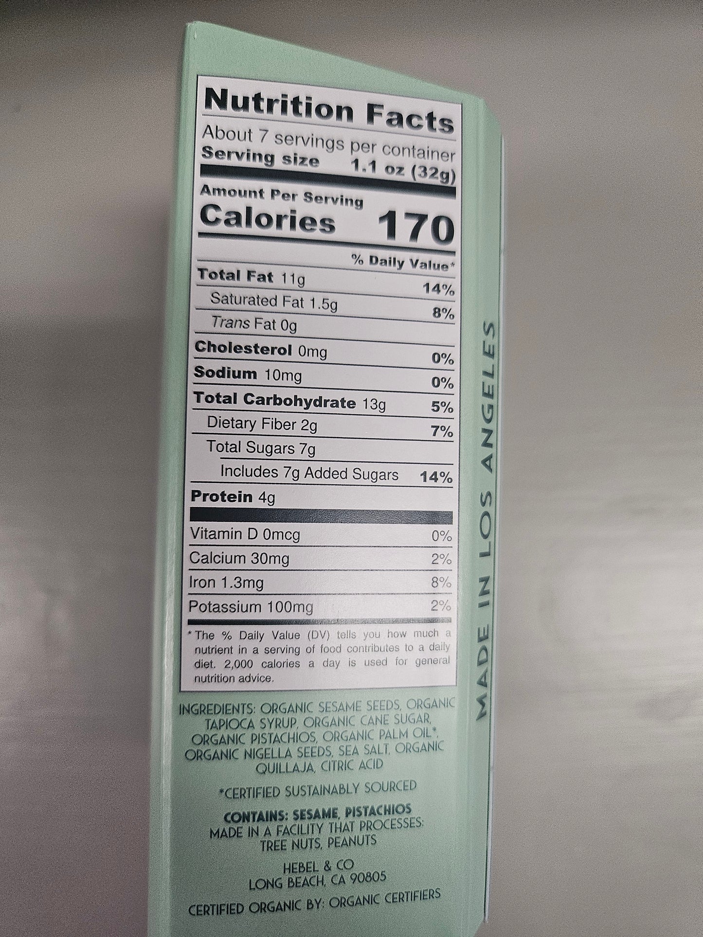 Organic Sesame Tahini Halva Pistachio Nigella