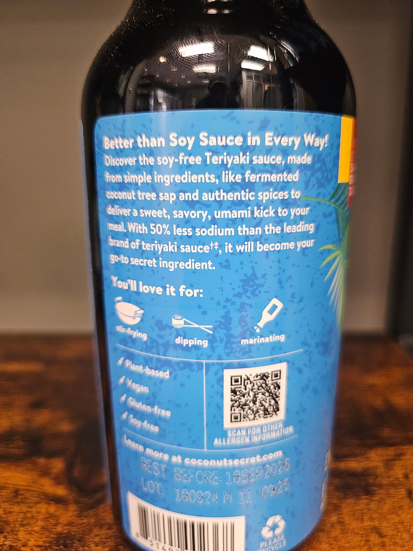 Nutiva Coconut Secret Soy Free Teriyaki  Sauce 10 oz