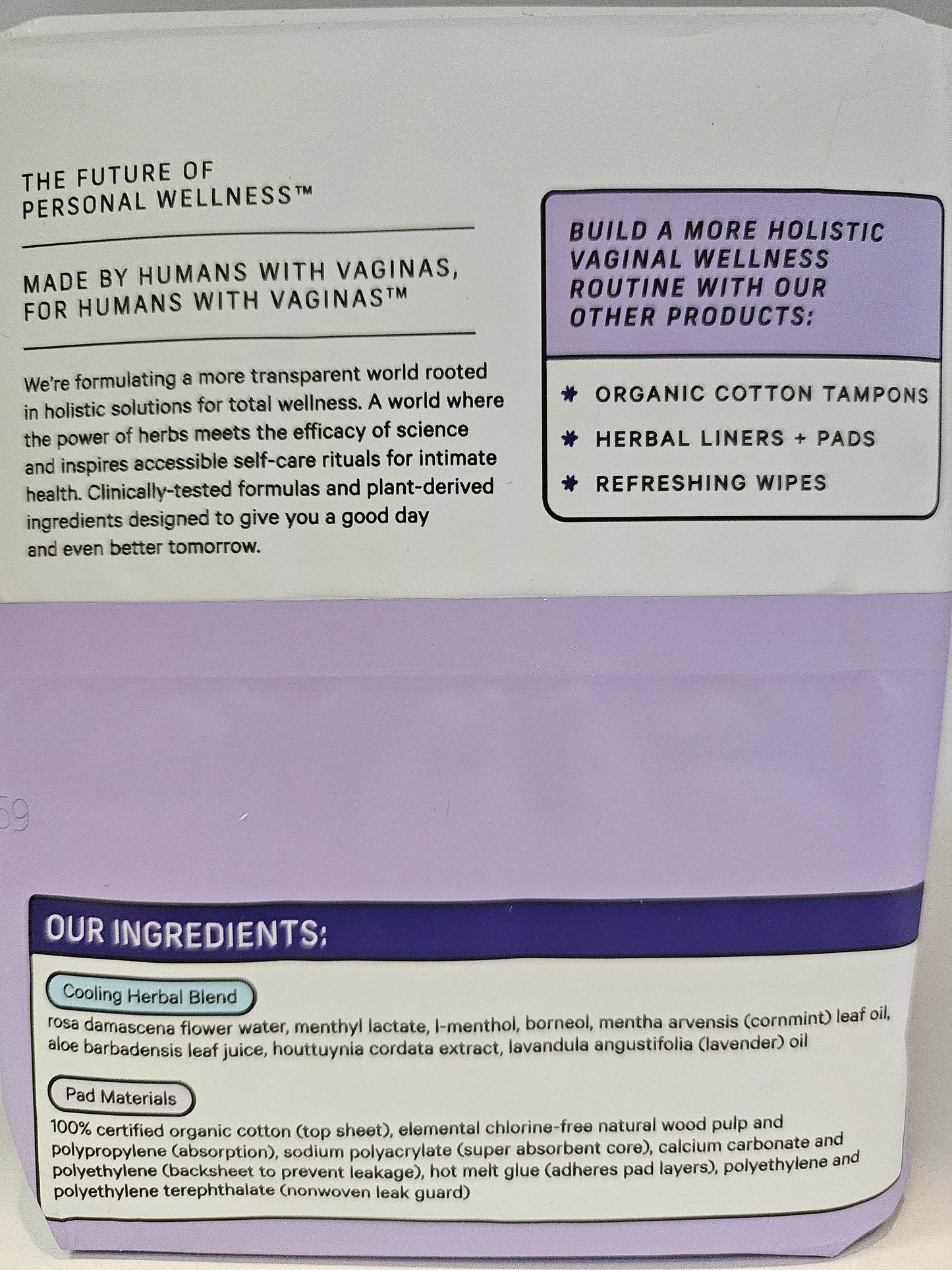 The Honey Pot Overnight Pads Lavender