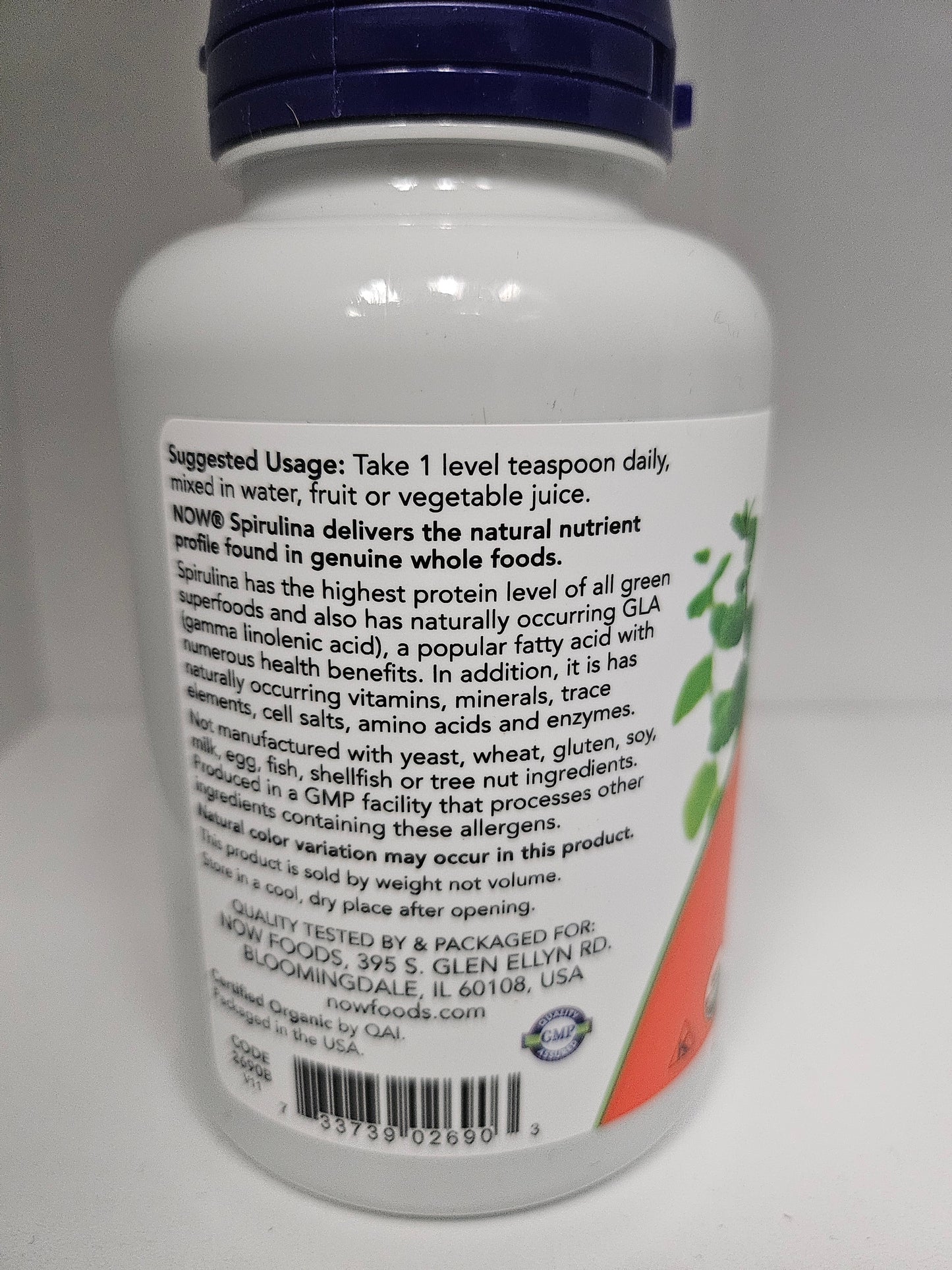 ORG SPIRULINA POWDER  4 OZ