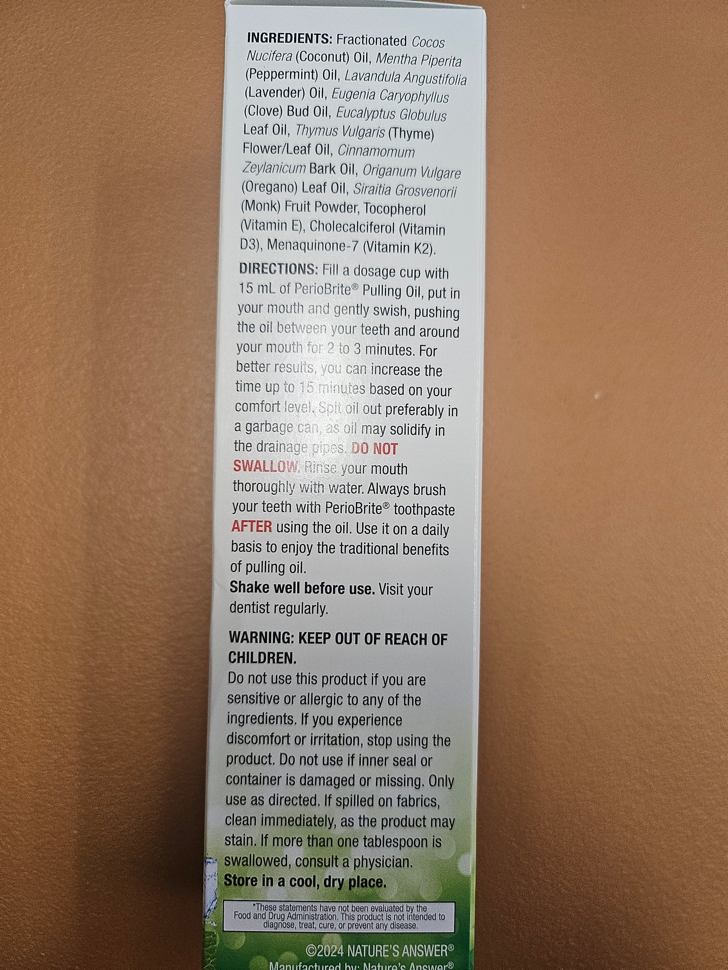 Nature's Answer Coconut Pulling Oil