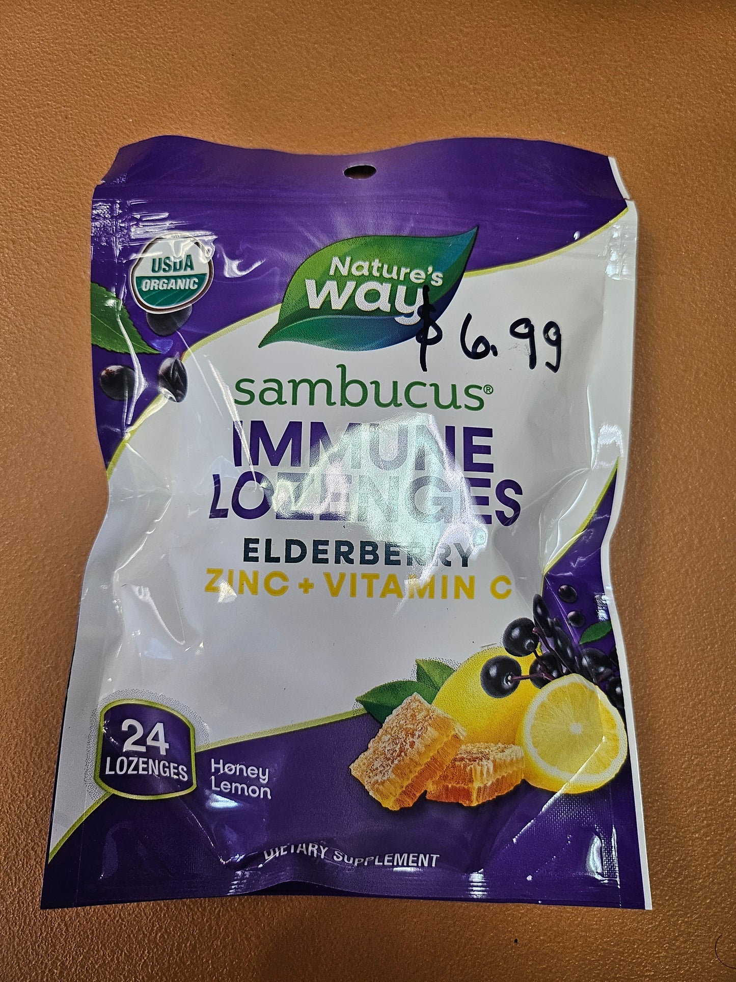 Nature's Way Sambucus Zinc Lozenges Honey Lemon
