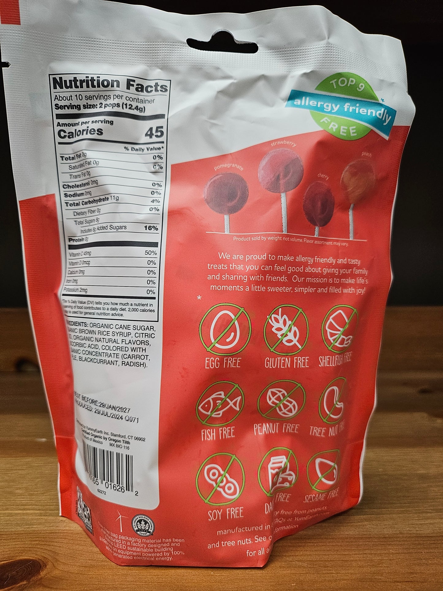 YUMEARTH Organic Pops 4.3oz