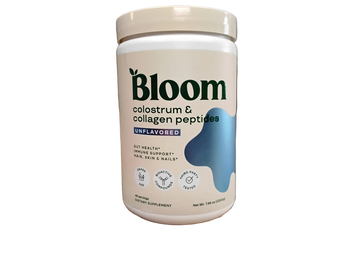 Bloom colostrum & collagen peptides unflavored 48 servings