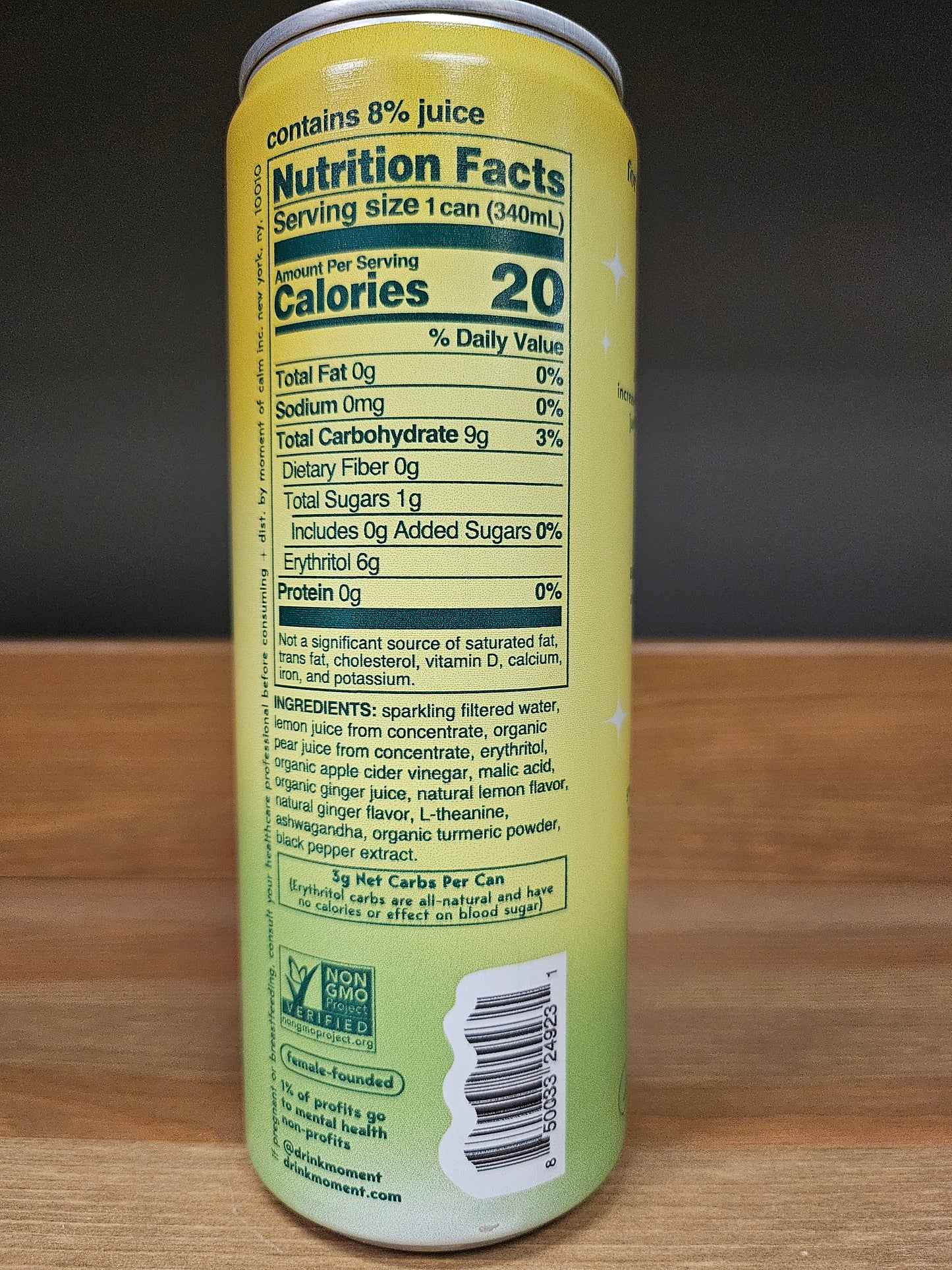 Moment Lemon Turmeric Botanical Soda