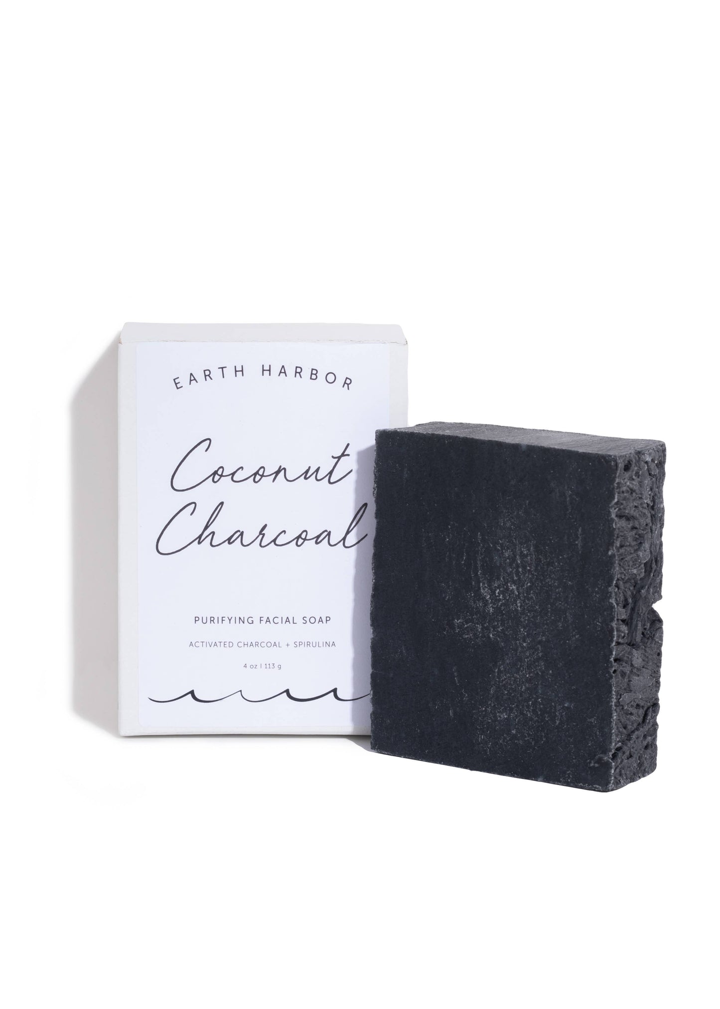 COCONUT CHARCOAL Facial Soap: Superfood Spirulina +Fruit Oil