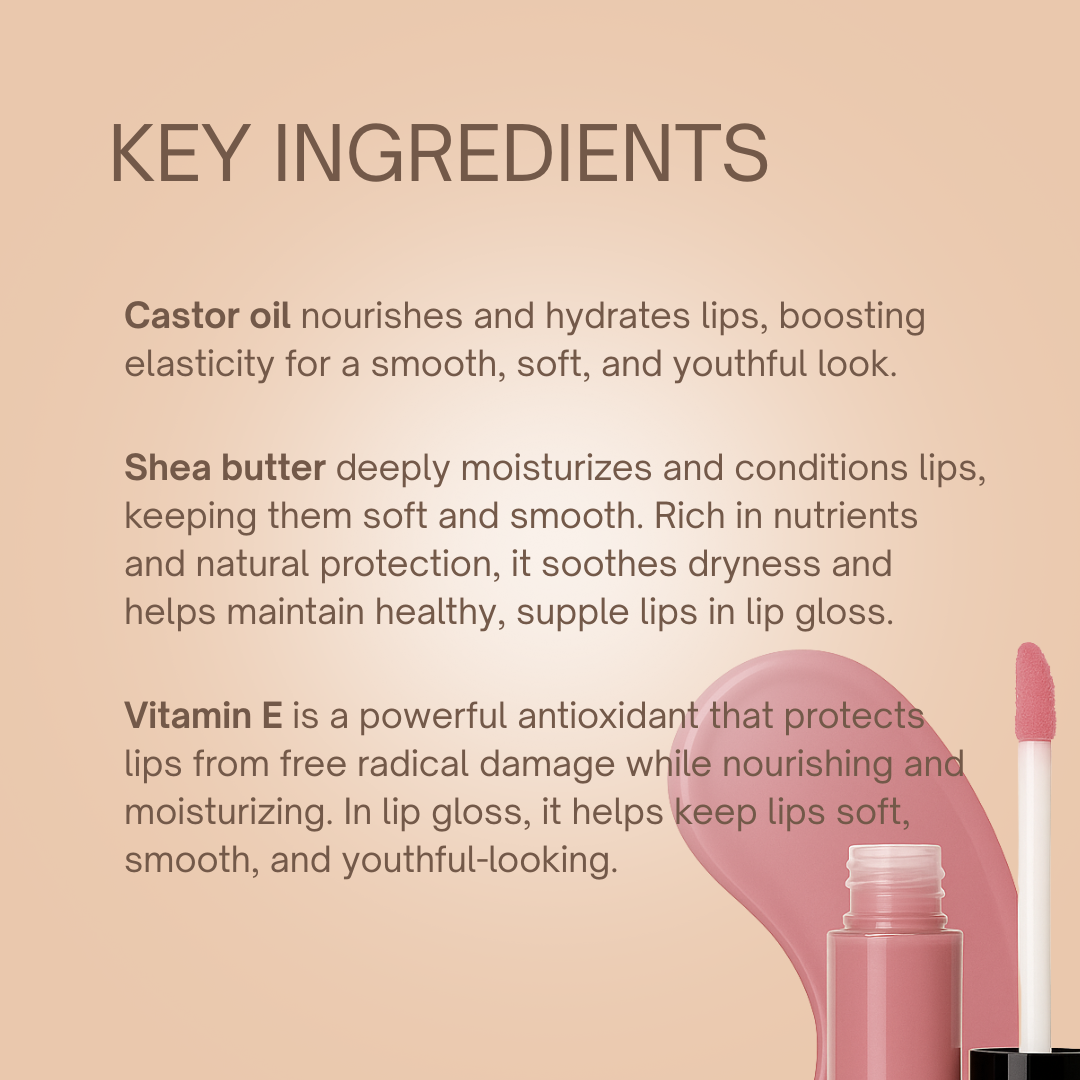 Lip Gloss – Natural Hydrating Organic Shine in Clear & Bold : Confident