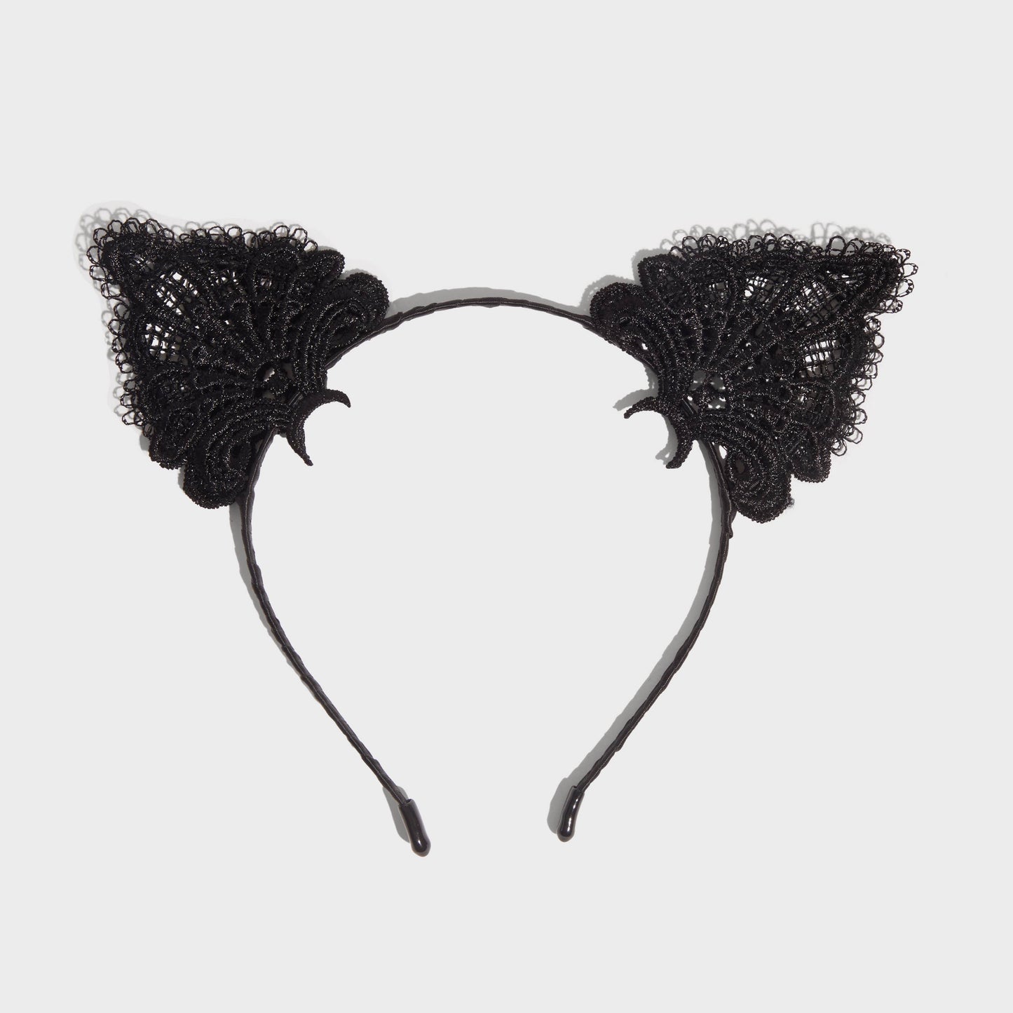 Lace Headband & Mask 2pc Set - Black Cat