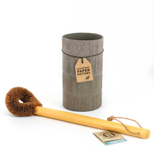 Natural Toilet Brush & Holders - 100% Plastic Free: Concrete Holder & Brush Set