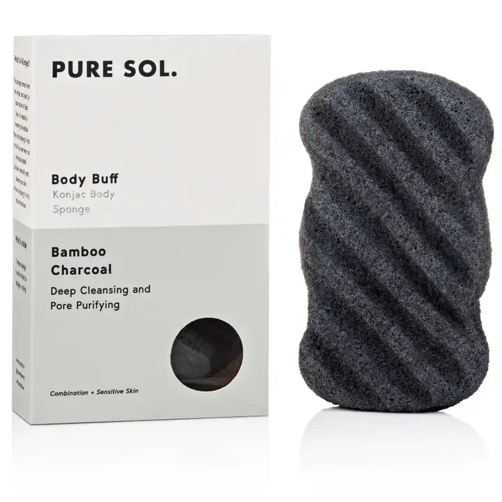 Body Buff Charcoal Body Konjac Sponge - Bundle of 5