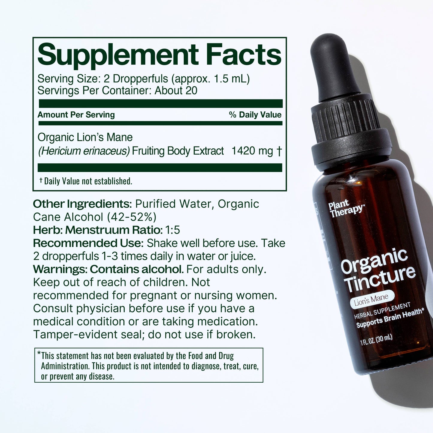 Organic Lion's Mane Tincture 30mL