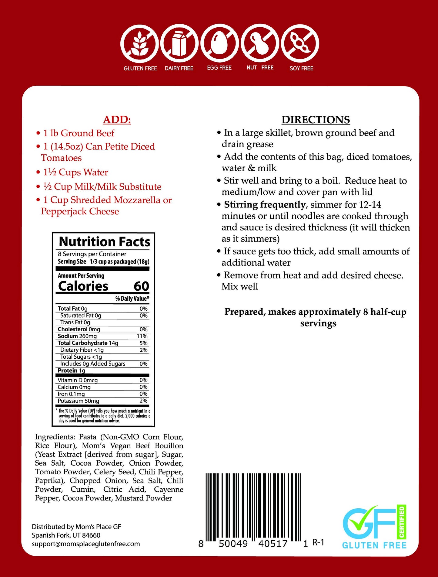 Gluten-Free Chili Macaroni Skillet Meal