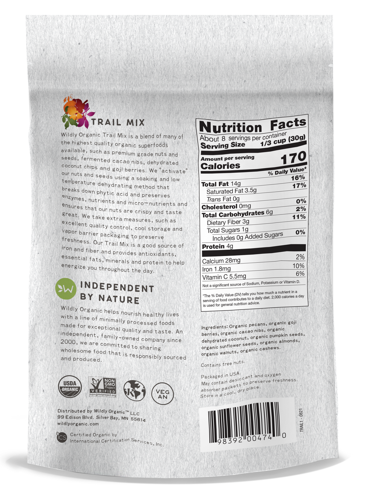 Organic Trail Mix | Super Food: 16 OZ