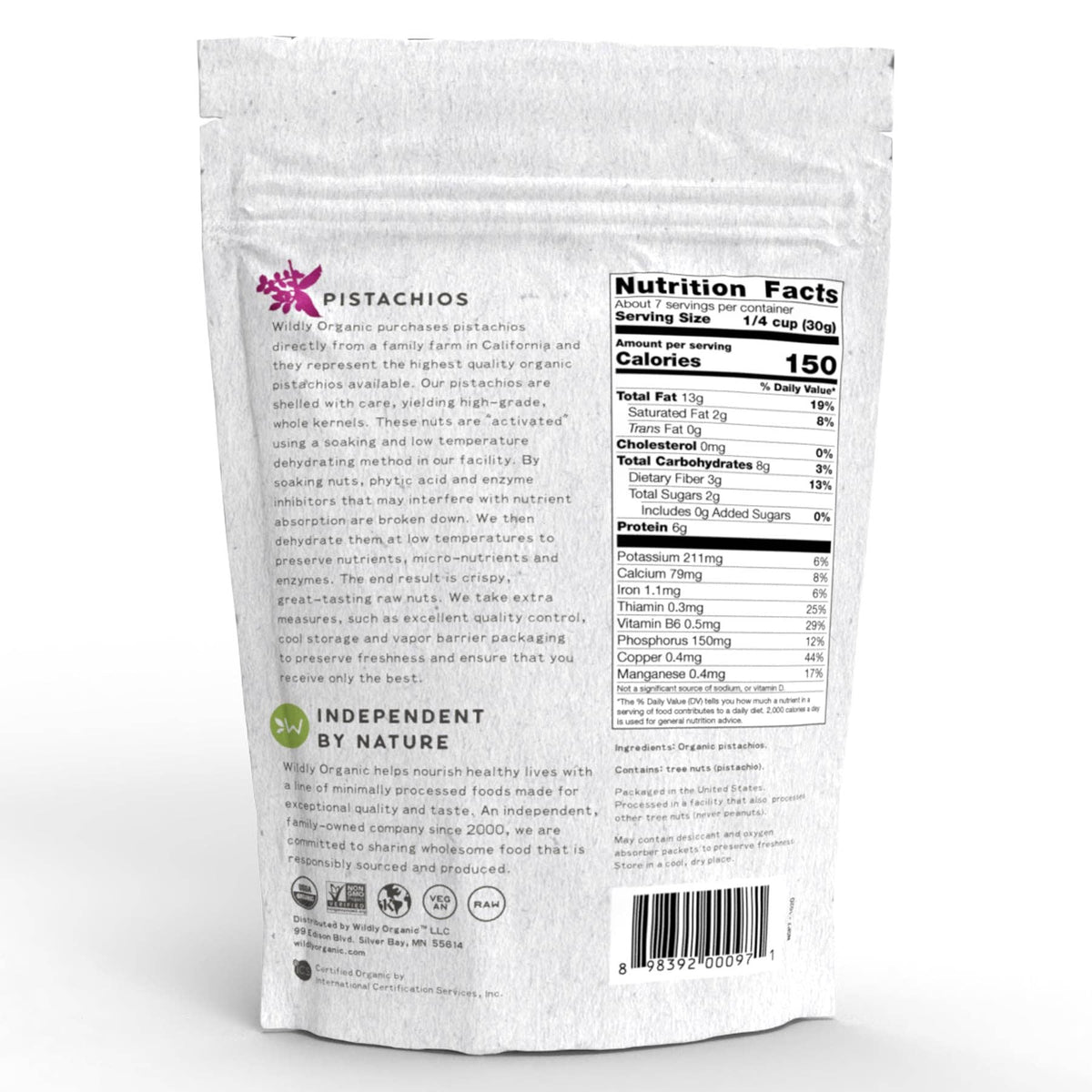 Organic Pistachios: 7 OZ