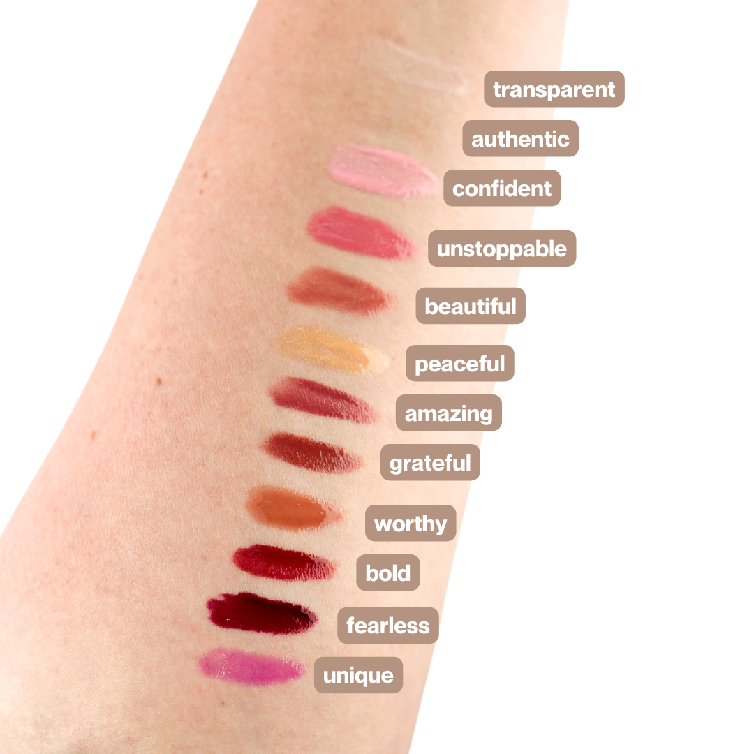 Lip Gloss – Natural Hydrating Organic Shine in Clear & Bold : Confident