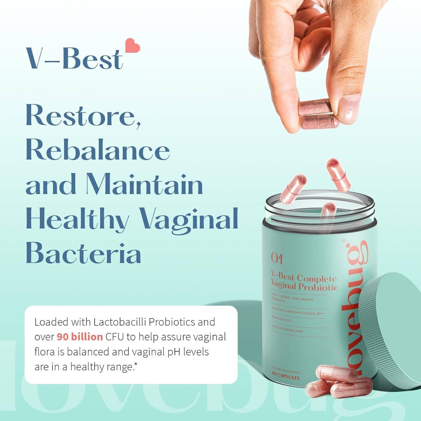 Lovebug V-Best Vaginal Probiotics - 90 Billion CFU