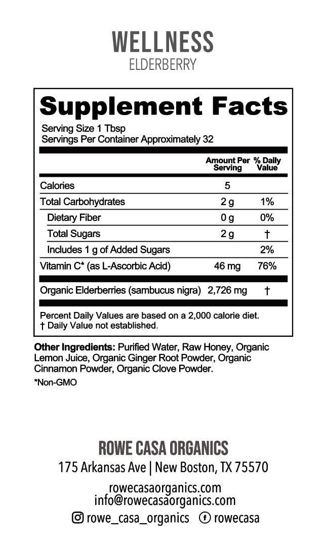 ELDERBERRY IMMUNE SUPPORT | 16 oz: Honey Free