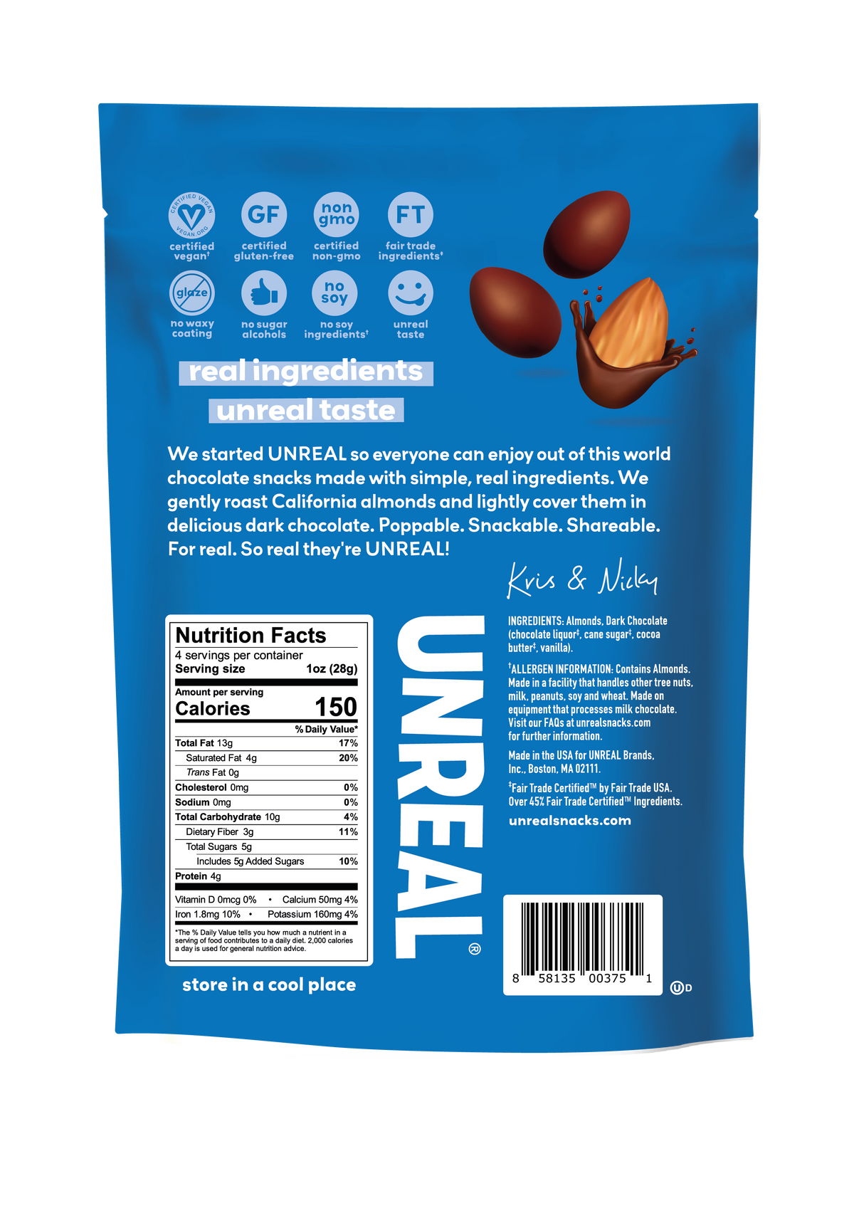Dark Chocolate Covered Almonds - 6 bags