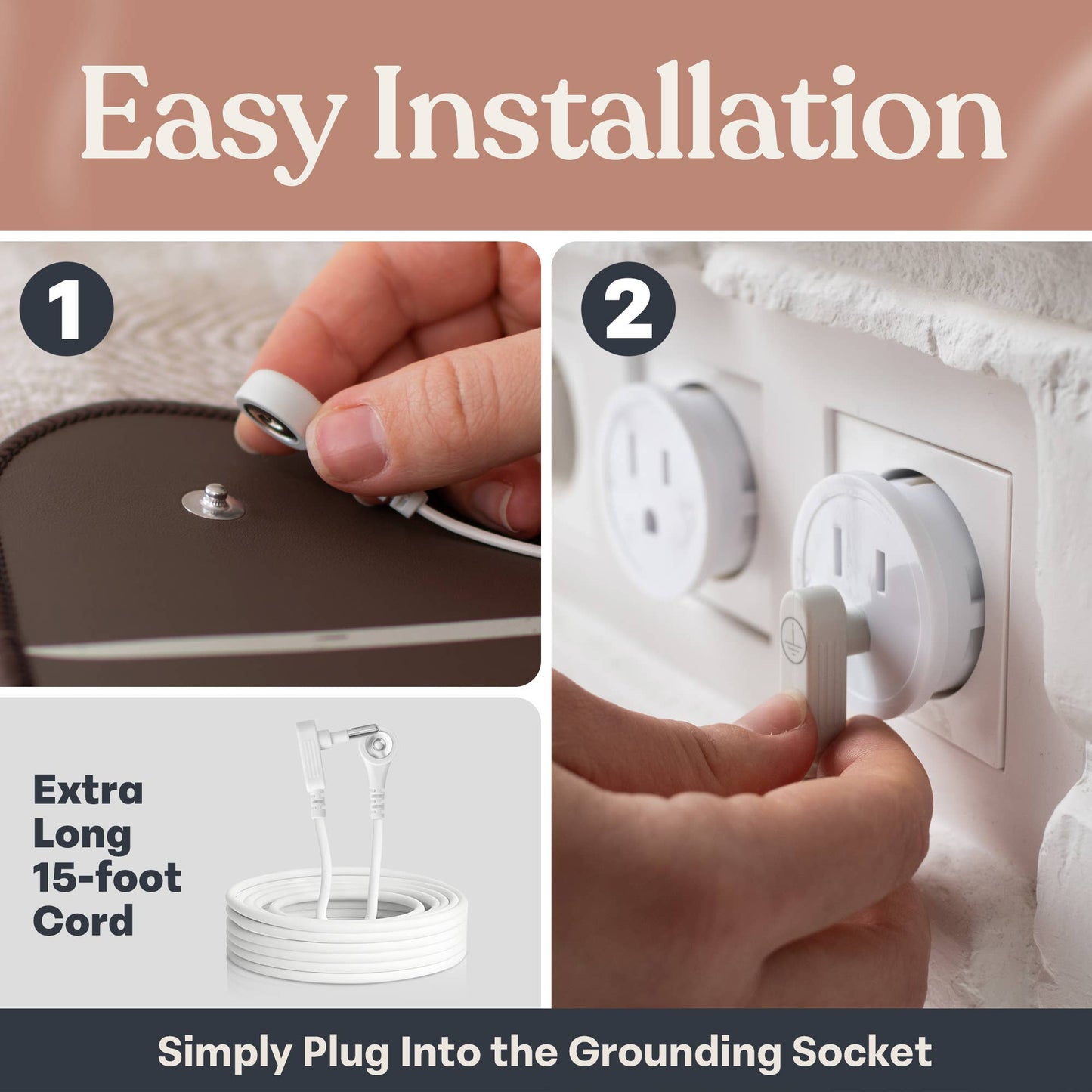 Brown Natural Flow Sleep Improving Quality Grounding Mat