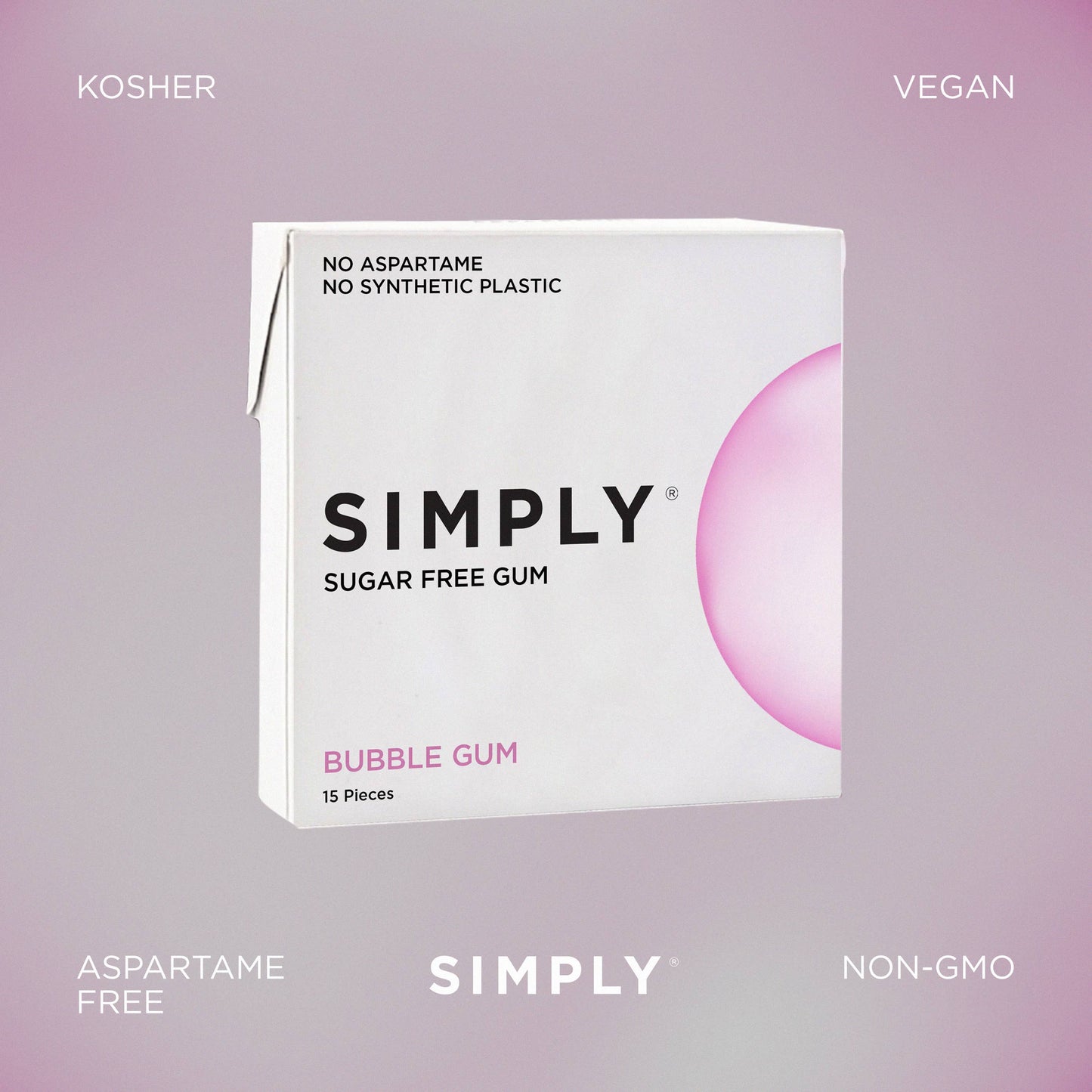 Sugar Free Bubble Gum - Natural + Plastic-Free | 6 Pack