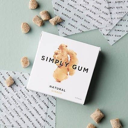 Ginger Chewing Gum - Natural + Plastic-Free | 12 Pack