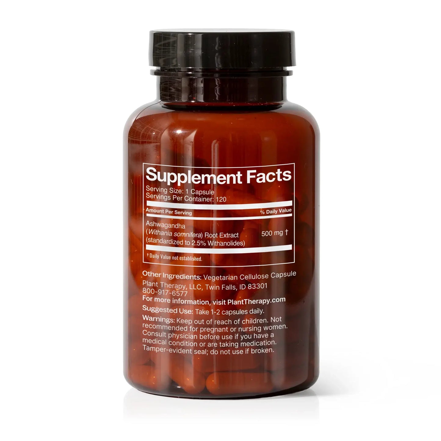 Ashwagandha Herbal Supplement Capsules-120 Capsules