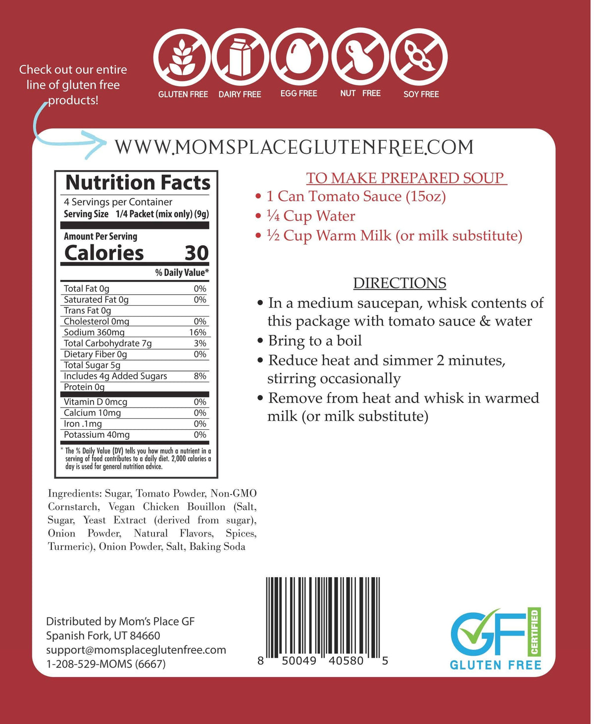 Gluten-Free Cream of Tomato Soup Mix