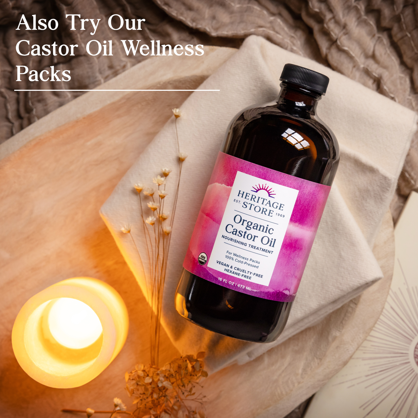 Organic Castor Oil 16 oz/32 oz: 16oz